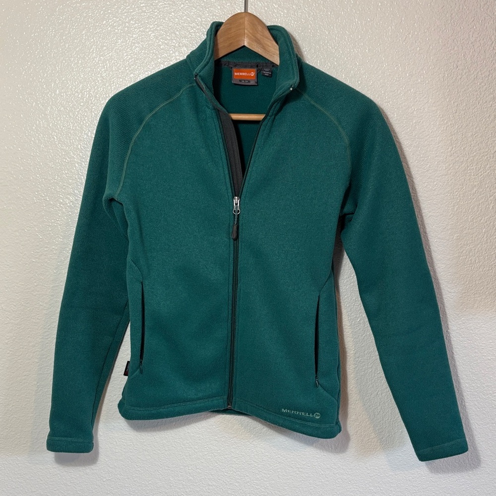 Merrell Polartec Green Full Zip Fleece Lined Jacket Size XS | outdoor | hiking